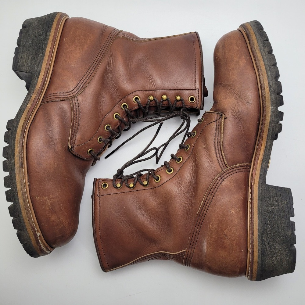 Red Wing 4418 Logger Boots Mens Size 13 E2 Brown Leather Combat Lace Up